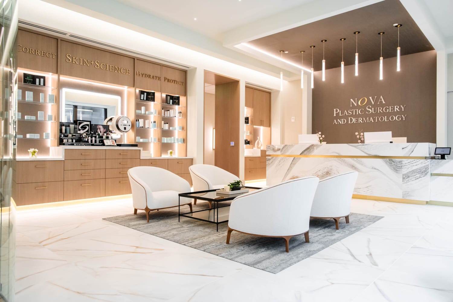 NOVA Tysons reception and retail area