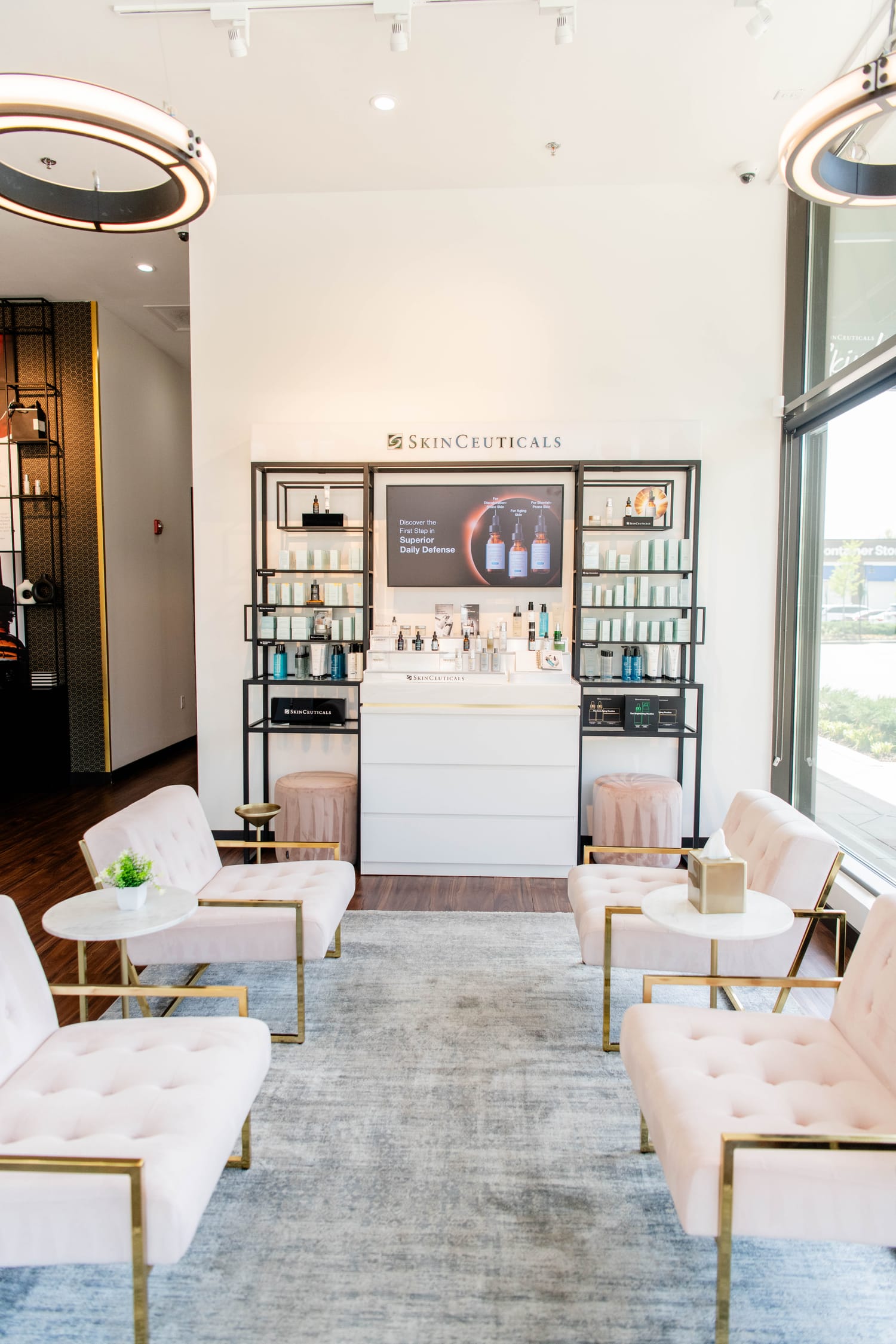 SkinCeuticals product wall at SkinLab Ashburn